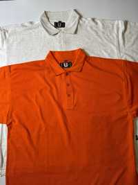 Nowe 2 koszulki tshirt polo meskie meska pomaranczowa szara XXL