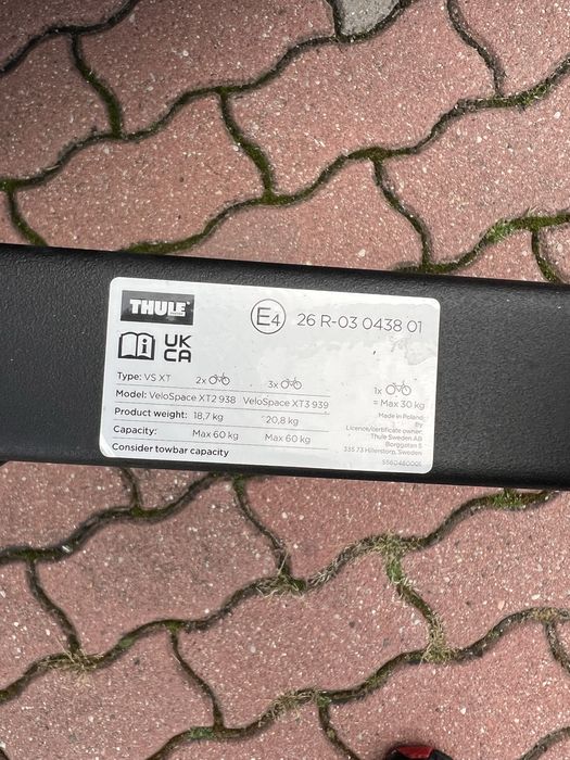 Bagażnik na 3 rowery Thule Velospace XT3 939