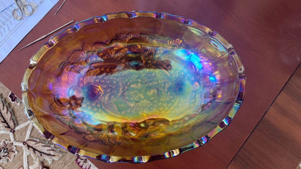 Centro de Mesa de vidro oval com 31cms por 21cms