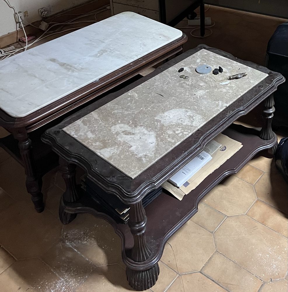 Mesas de Centro em Mógno com Pedra