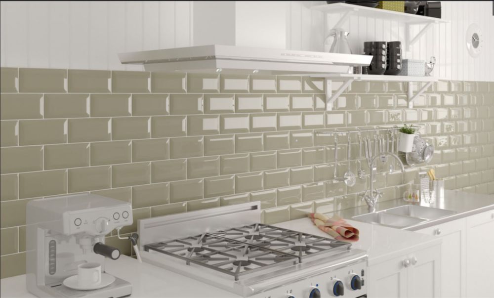 Плитка кабанчик салат., серый антрацит Golden Tile Metrotiles 10*20см