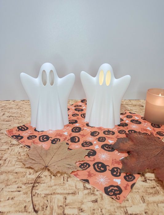 Biały duch Halloween ozdoba dekoracja świecznik (2 sztuki)