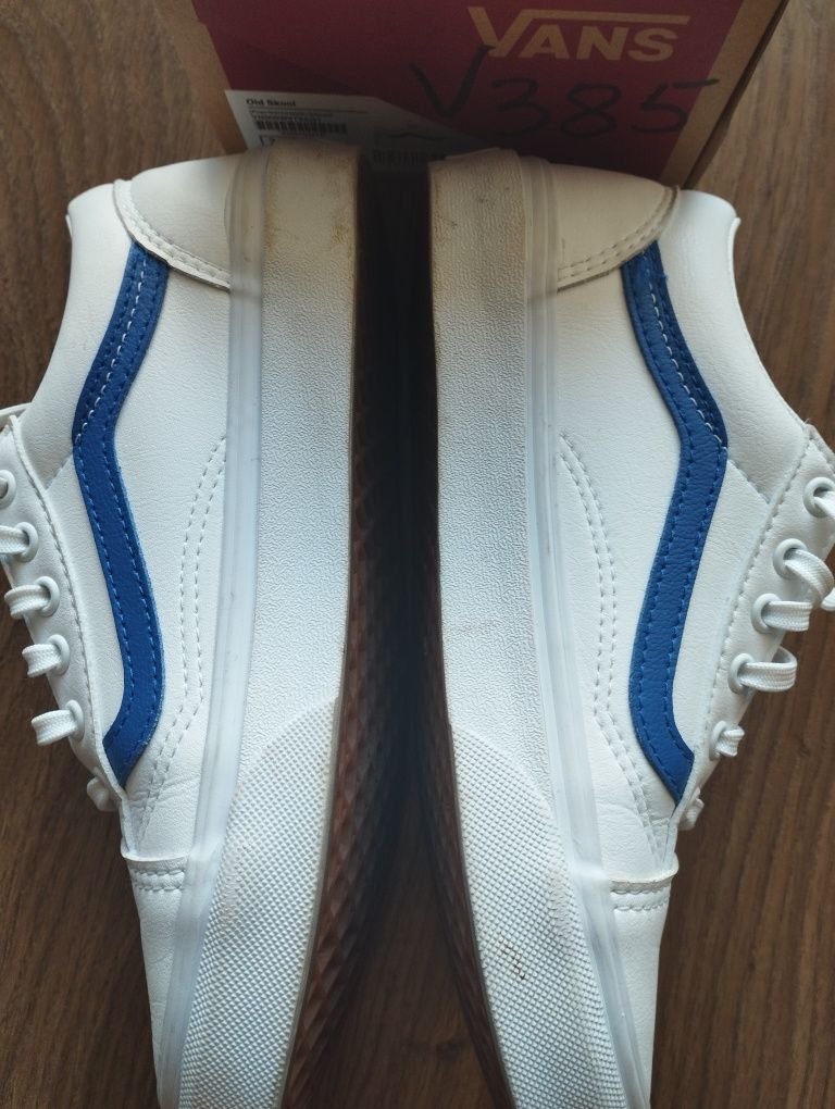 Vans branco e azul de pele 34