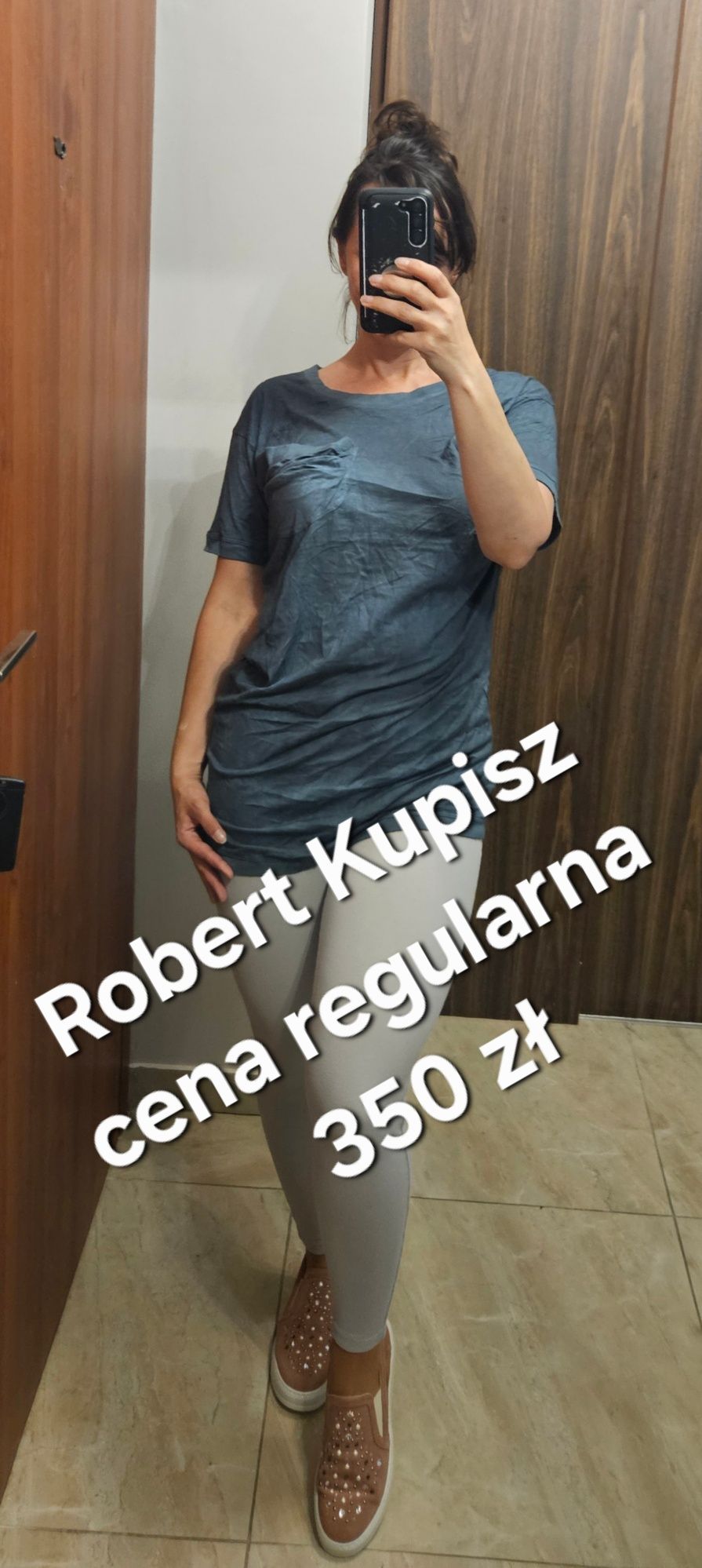 Szara grafitowa koszulka t-shirt Robert Kupisz