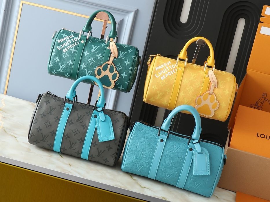 LOUIS VUITTON keepall 25cm сумка мужская унисекс зеленая серая желтая