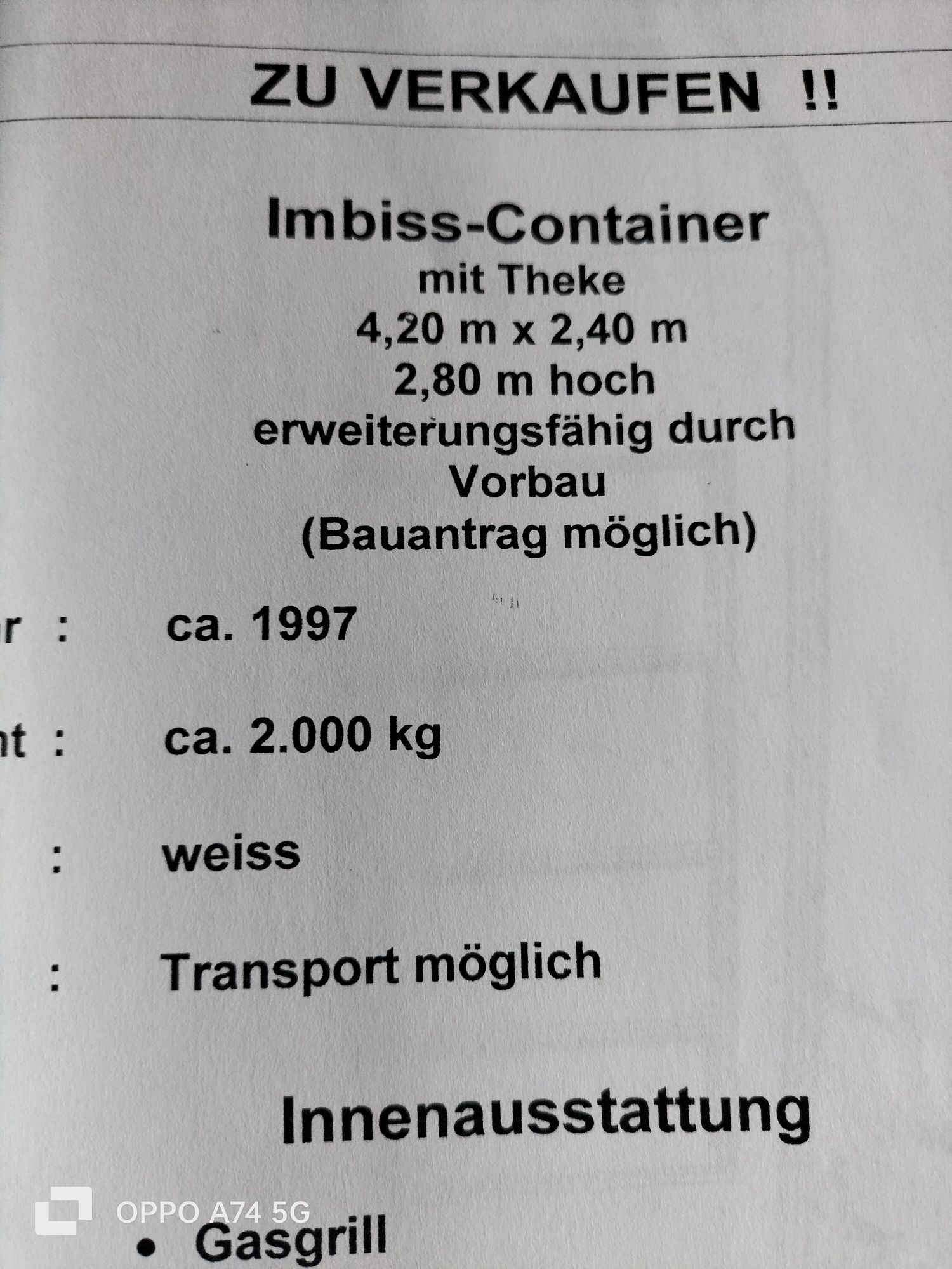 Kontener gastronomiczny wyposażony