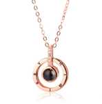 Colar pingente cor ouro rosa