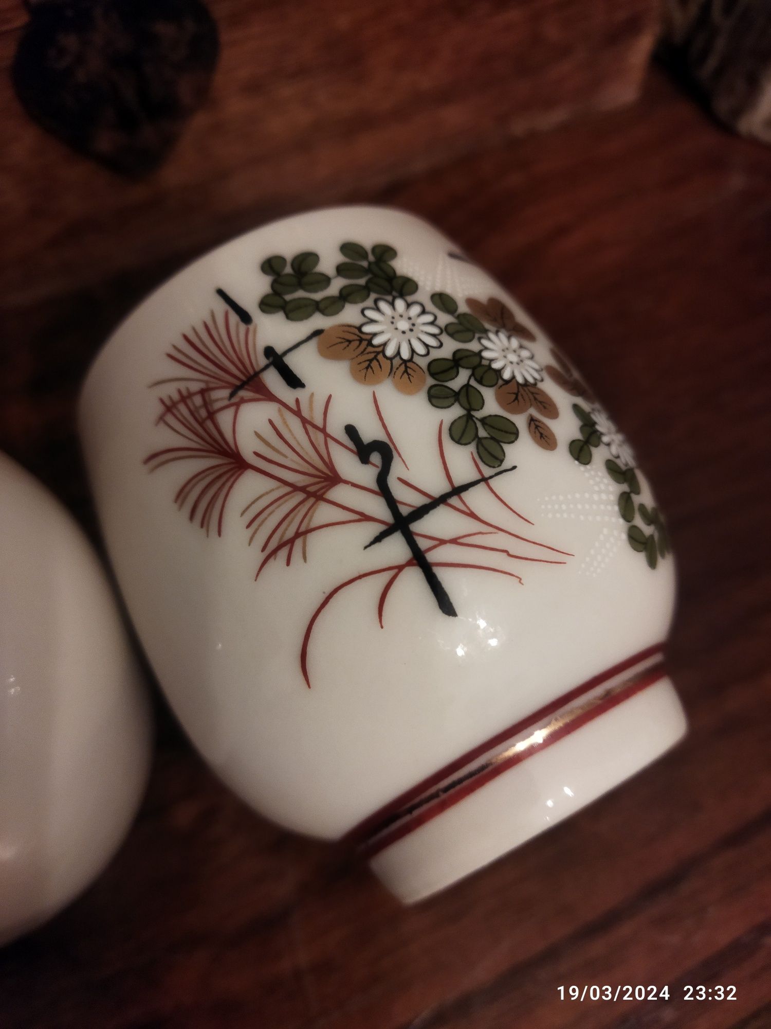 Copos de chá em porcelana, antigos, chineses