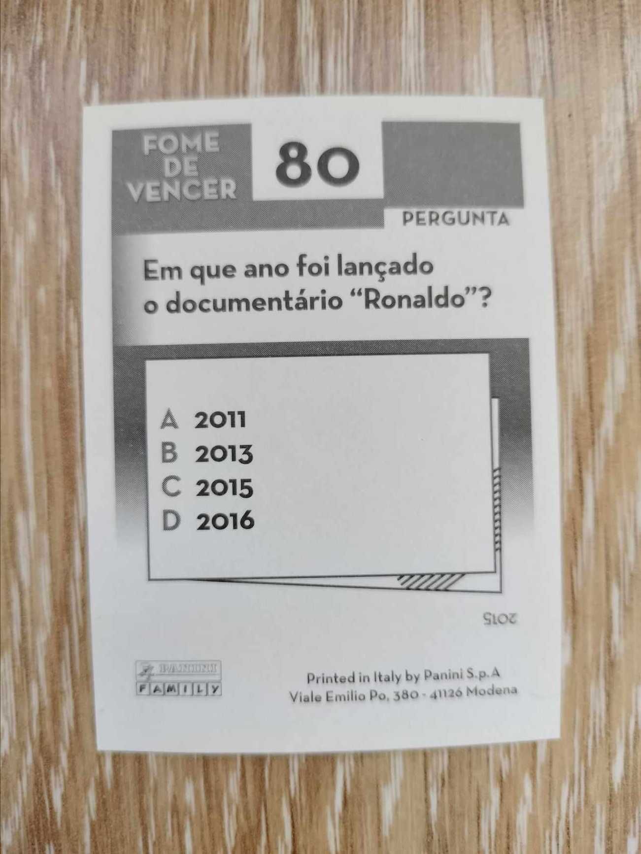 Cromo Panini FPF Portugal