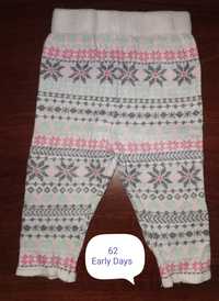 Ciepłe spodnie, grube legginsy sweterkowe Early Days 62 68 zimowe