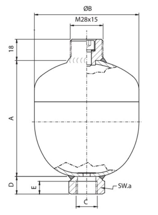 Akumulator hydrauliczny Hydroakumulator WA 1,4 L [1259]