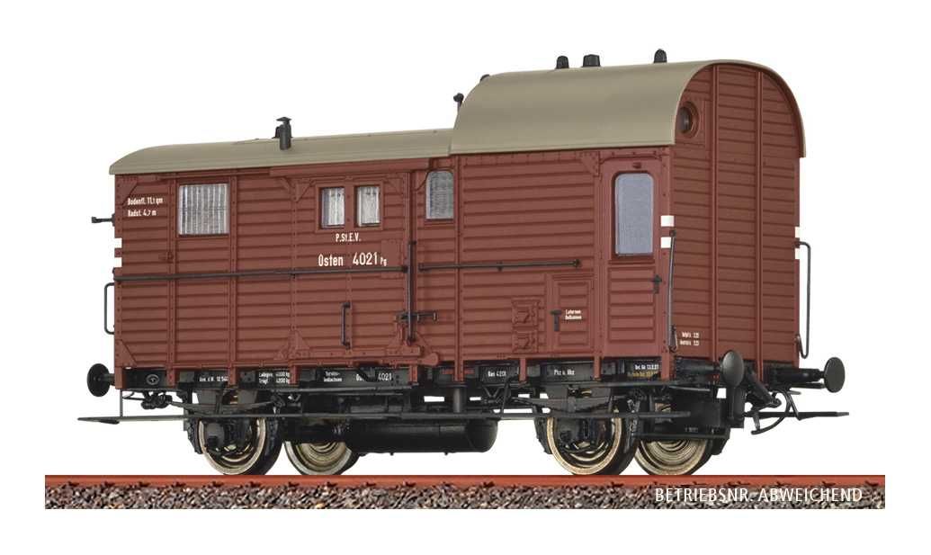 Brawa арт. 49418 2-х осний багажний вагон вантажного поїзда H0