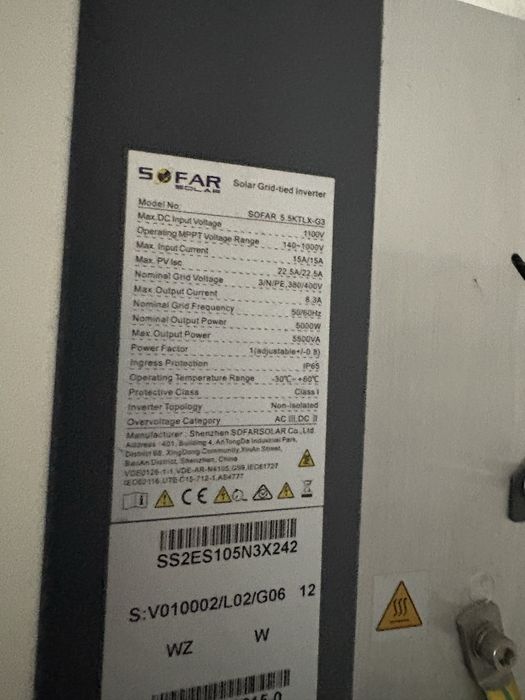 Falownik PV 5.5kw sofar 5.5KTLX-G03