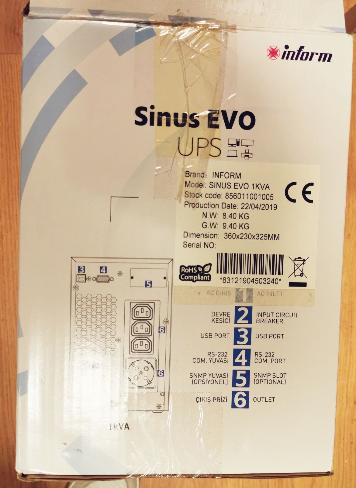 UPS Inform Sinus Evo 1kva