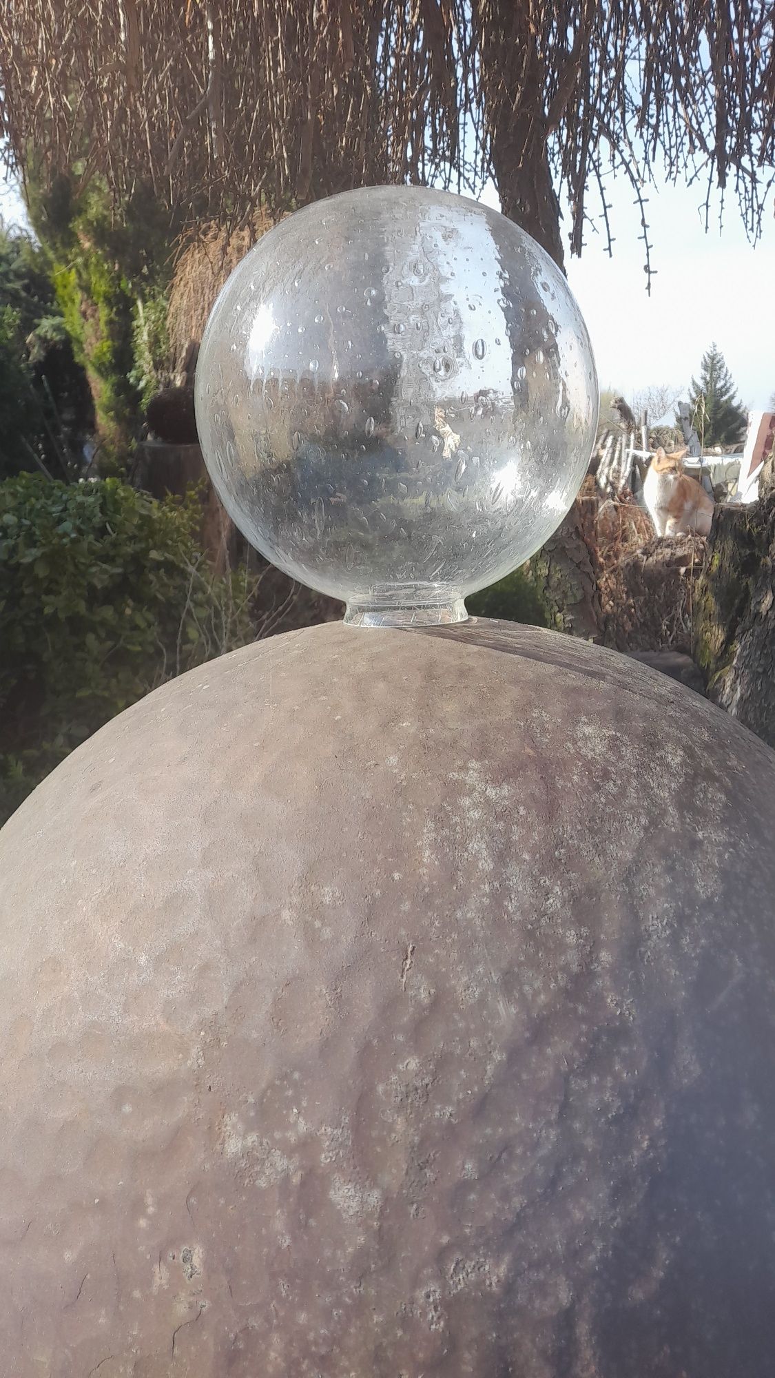 Klosz PRL szkło kryształ kryształy szklana szklane kula rybka ryba