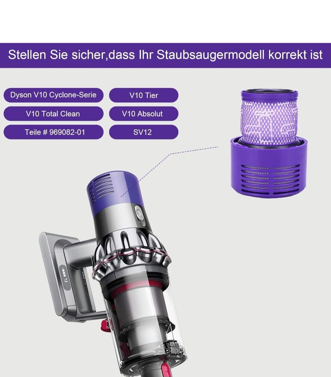 Dyson v10 sv12 zestaw 2 filtrów