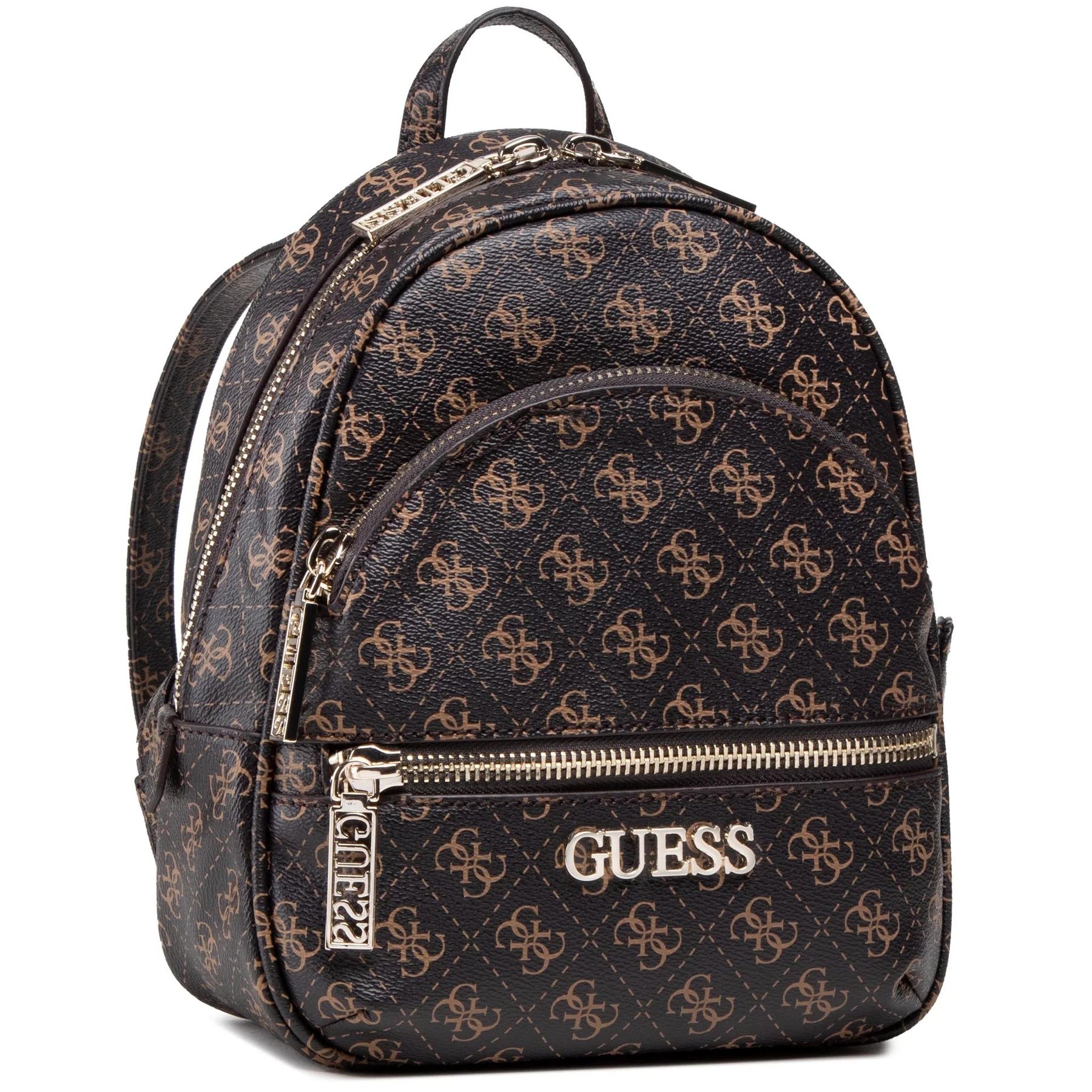 Plecak Guess Manhattan mini monogram brązowy