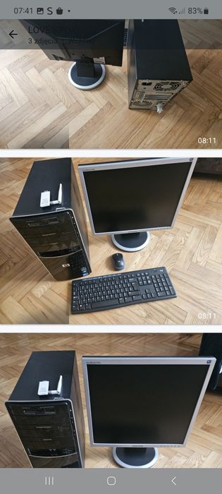 Komputer stacjonarny z klawiatura I monitorem