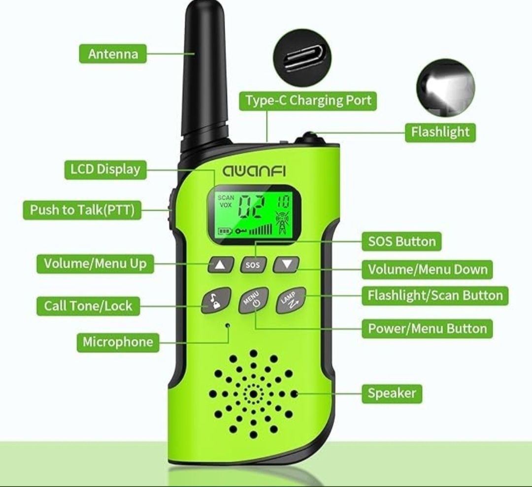 Walkie Talkies Awanfi Zestaw 2szt