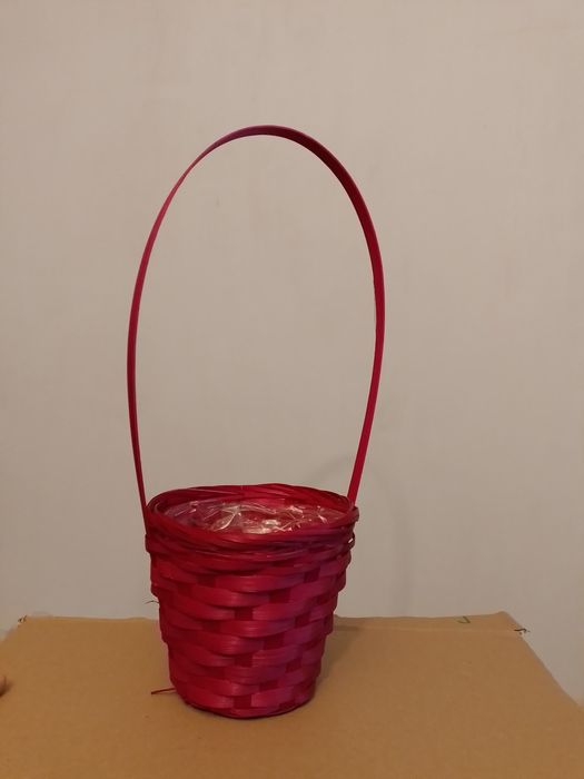 Doniczka wykładana folią ciemny róż Kosz koszyk