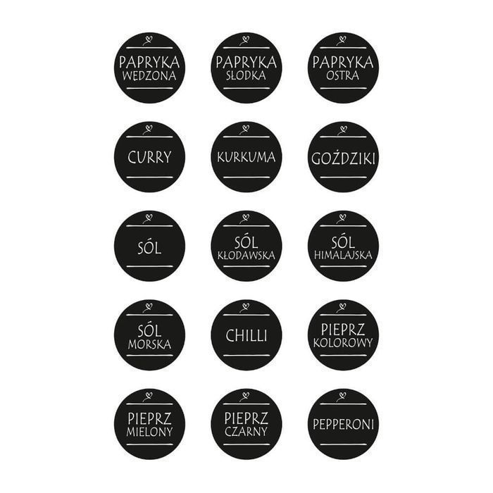 24x pojemniki słoiczki na przyprawy 130 ml + 75x etykiety, nabierak
