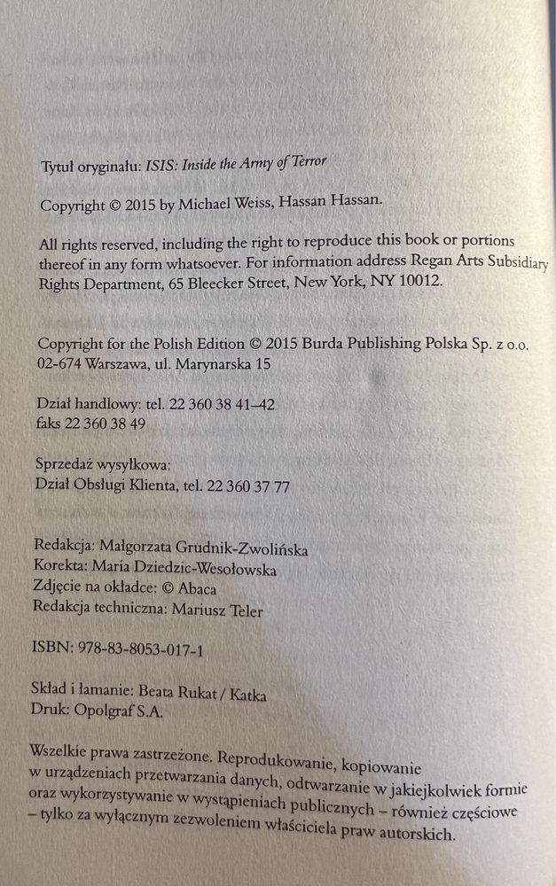 „ISIS. Wewnątrz armii terroru” Michael Weiss, Hassan Hassan