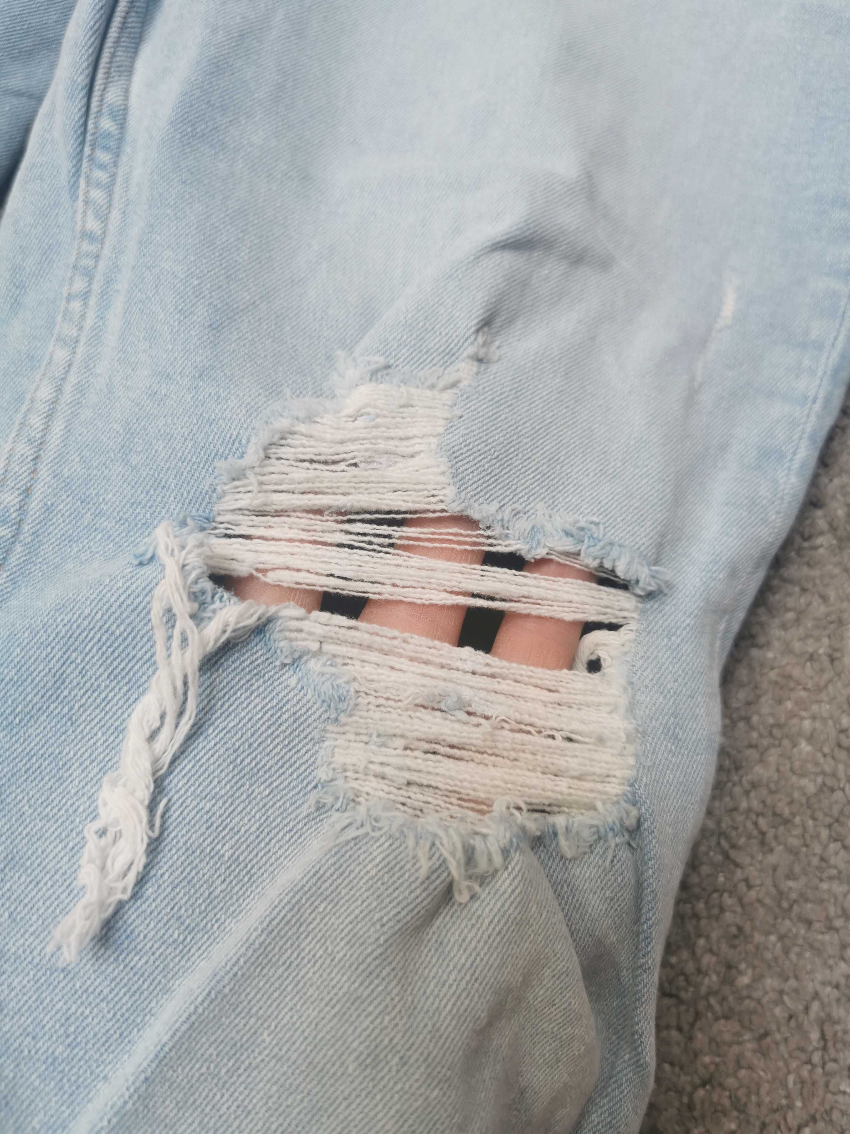 Jeansy ciążowe H&m z dziurami