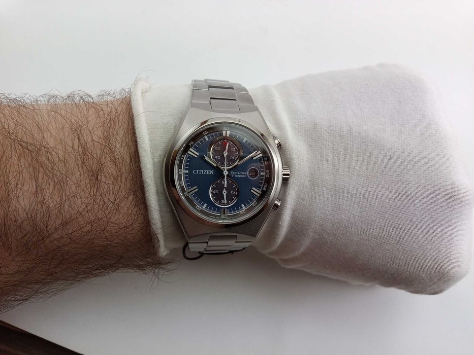 Титановые мужские часы Citizen Eco-Drive CA7090-52L, хронограф, сапфир