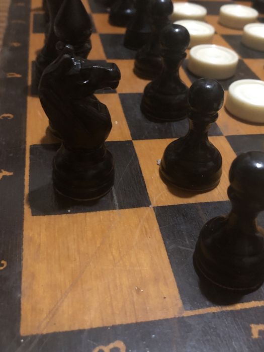 Шахматы времен СССР деревяные и шашки