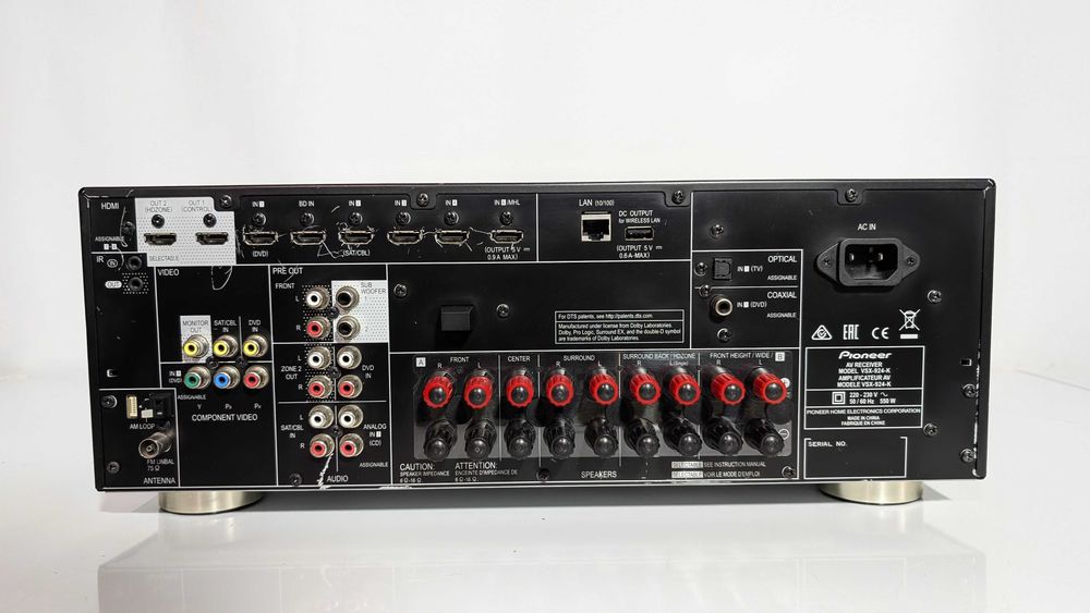 7.2 Ресивер Pioneer VSX-924,має 150 Вт/канал/HDMI/Bluetooth/4K/USB/ARC