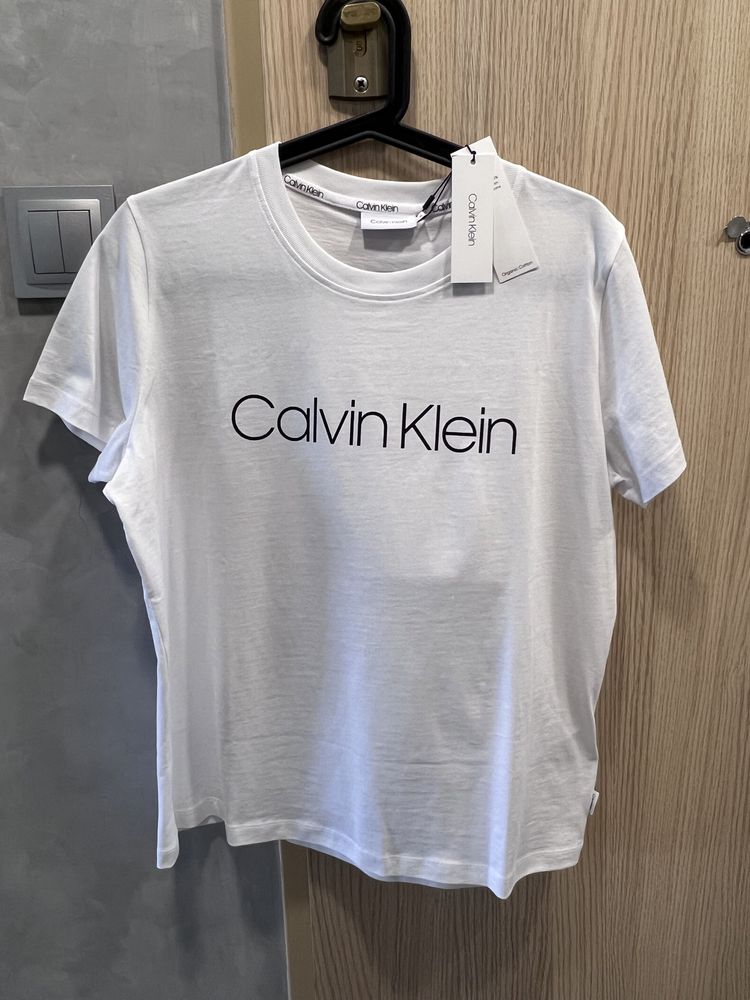Nowa bluzka Calvin Klein damska XL oryginalna 42 biała logo t-sport