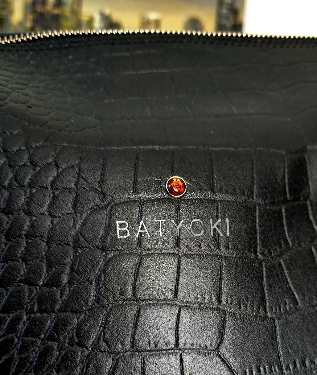 Torebka skórzana Batycki Blackie Croco Black