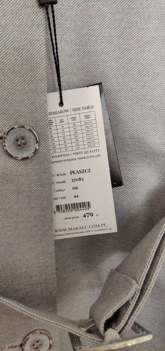 Płaszcz Makalu rozmiar 44 nowy nienoszony z metką