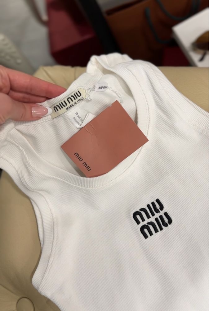 Майка міу мі^y топ міу mi*u  футболка миу миу miu