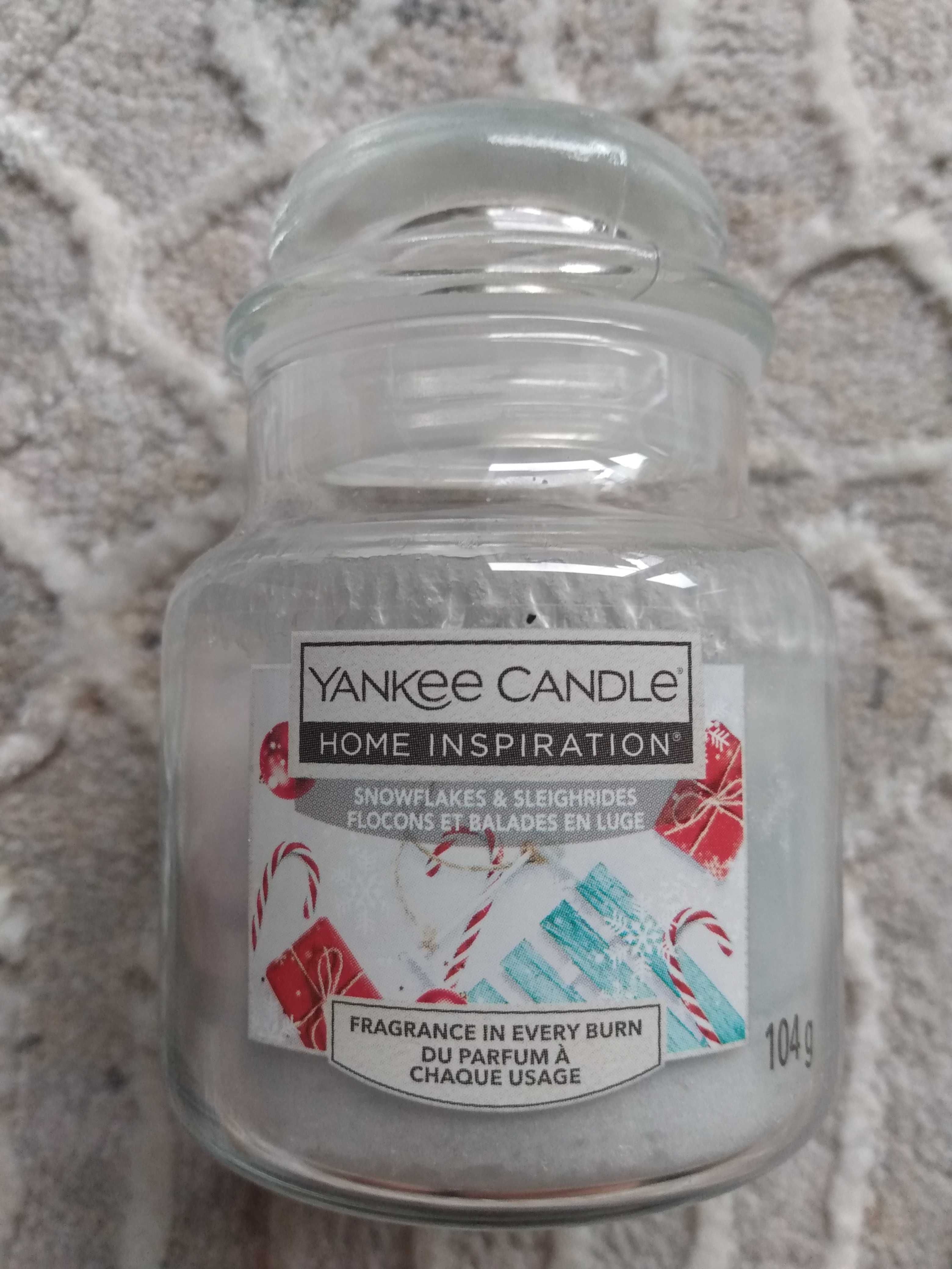 Dwie świeczki sojowa pomarańcza czekolada yankee candle snowflakes