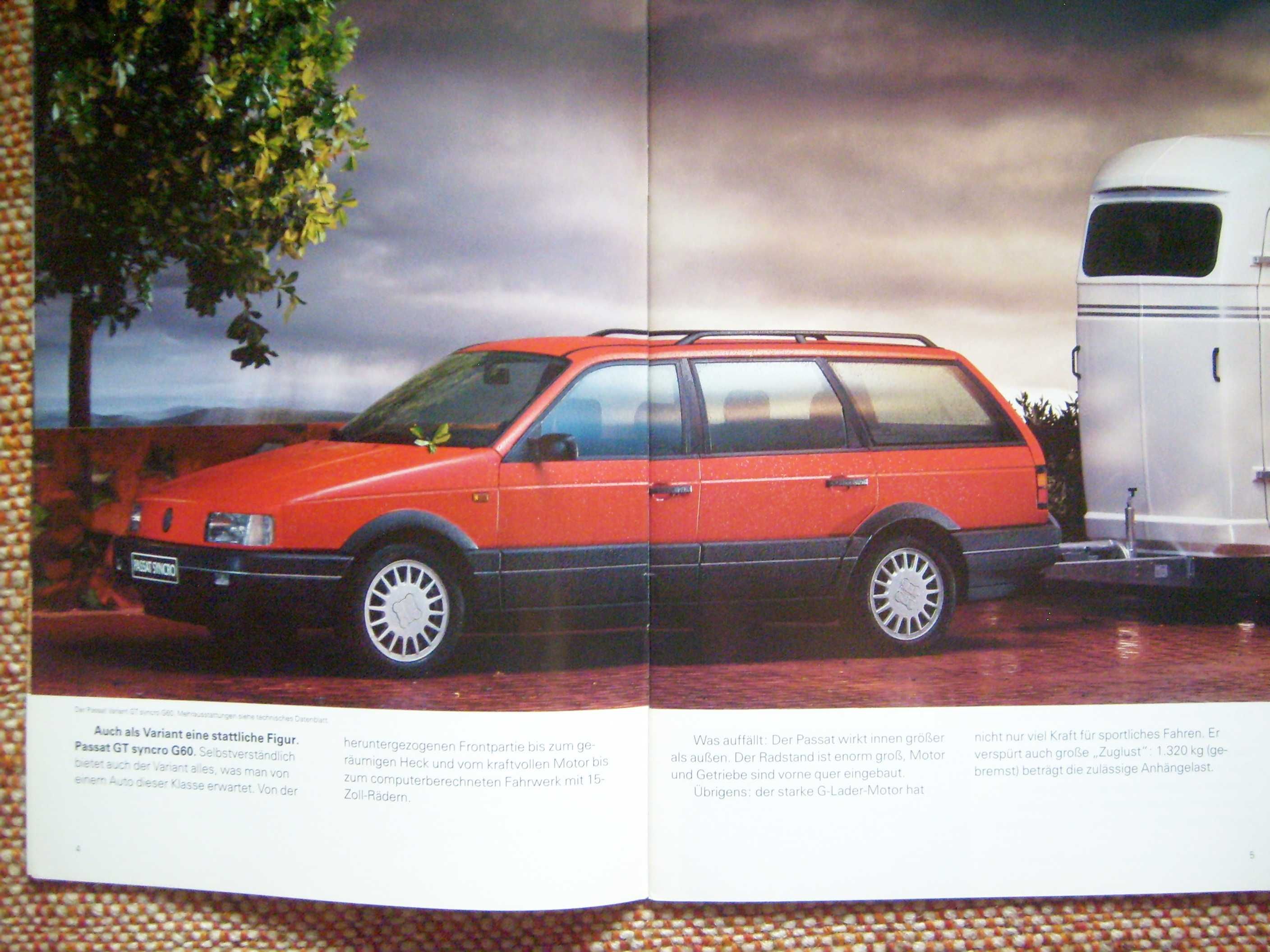 VW VOLKSWAGEN PASSAT B3 SYNCRO 1992 * prospekt 32 str. Wyprzedaż !
