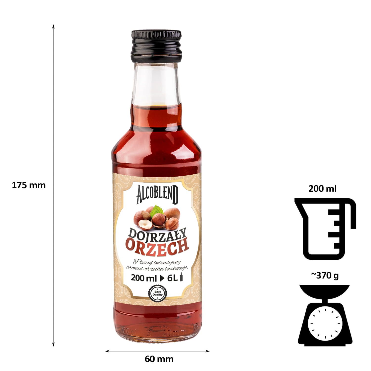 Zaprawka - esencja do alkoholu ALCOBLEND - Dojrzały Orzech - 200 ml