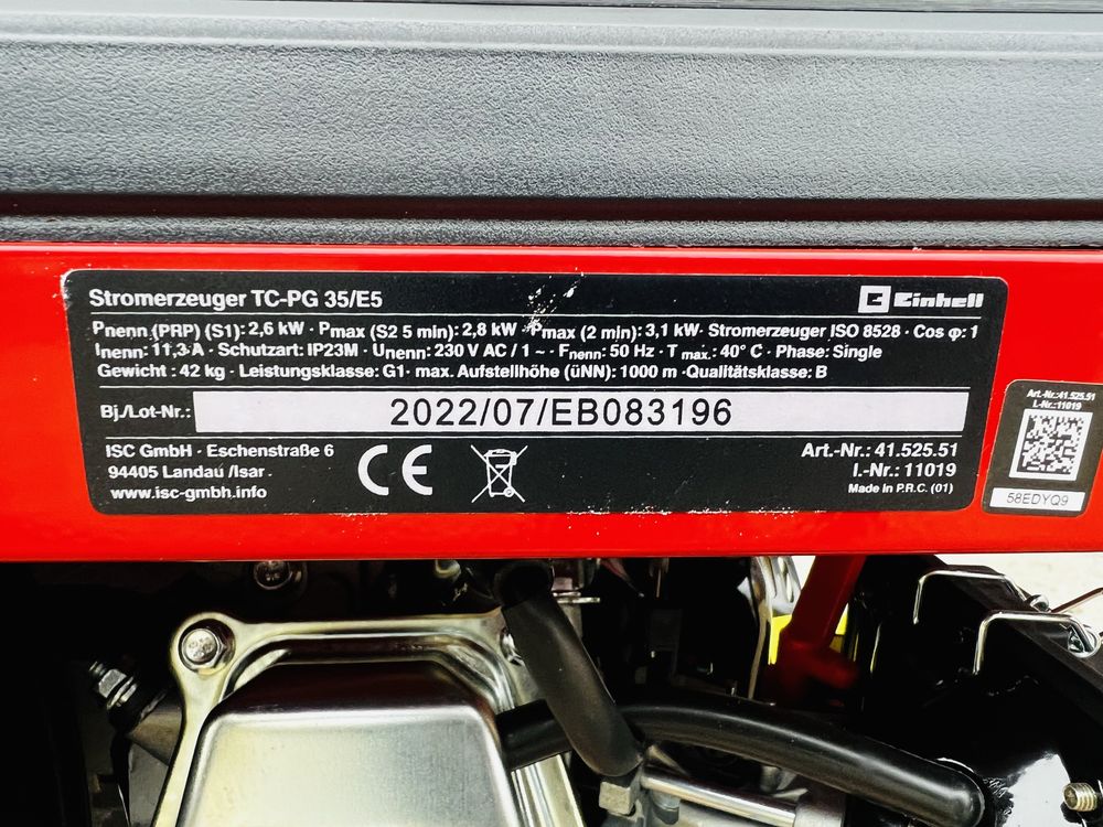 Agregat prodotwórczy Einhell 3100W + AVR + Koła + Uchwyt NIEMIECKI