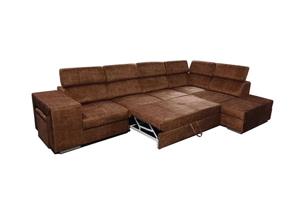 Rozkładany narożnik MALAGA z funkcją spania i pojemnikiem Dostawa