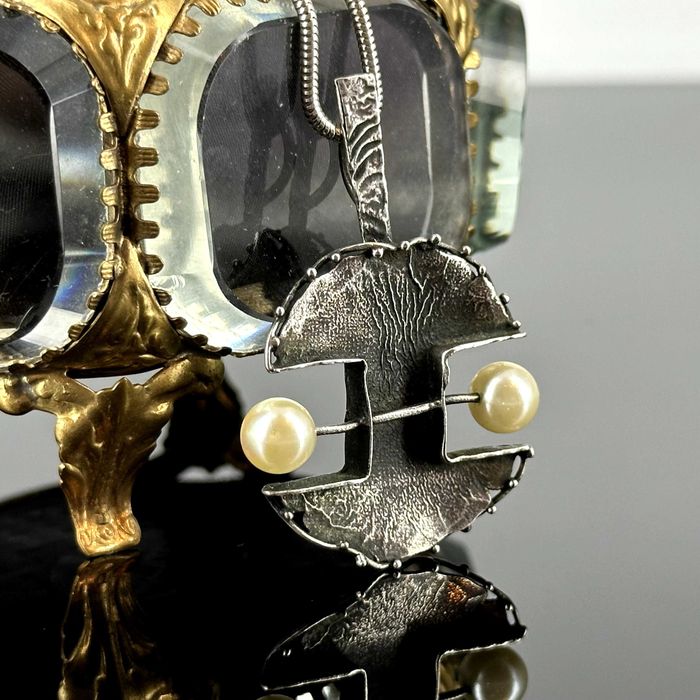 Srebro - Srebrna secesyjna przywieszka ok. 1910 rok - próba srebra 835