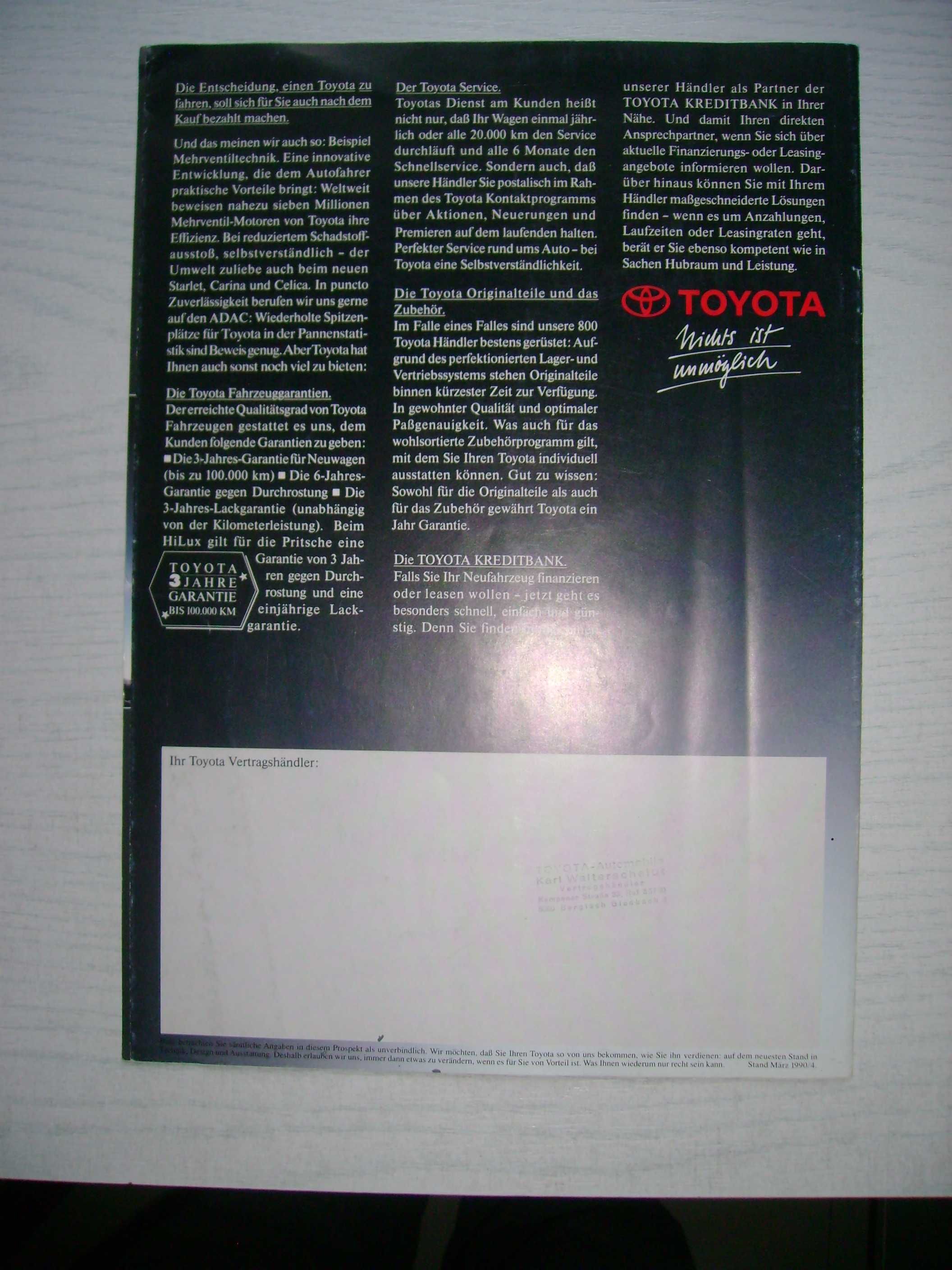 Prospekt Toyota Program 03/1990
