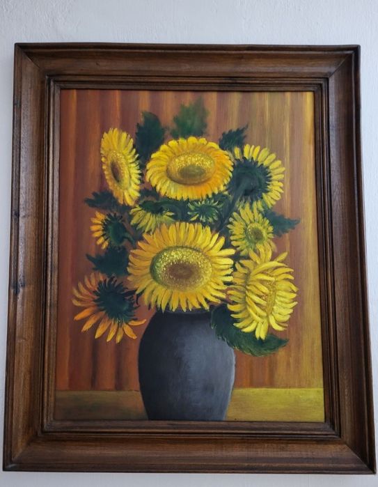 Obraz słoneczniki w wazonie 60x50cm duży