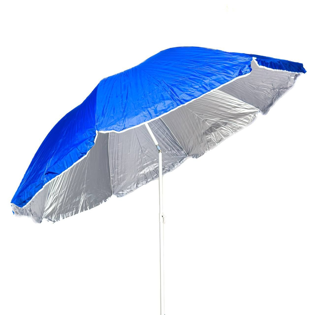 Зонт пляжный однотонный (диаметр 2 м) с наклонами пластиковая спица