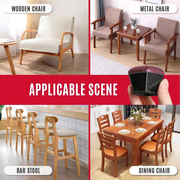 OCONDA Ochraniacze na nogi krzeseł Silikonowe 24 szt Roz.M-20-25.9mm