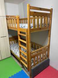 Drewniane łóżko piętrowe 80x200,możliwość do rozdzielenia na dwa łóżka