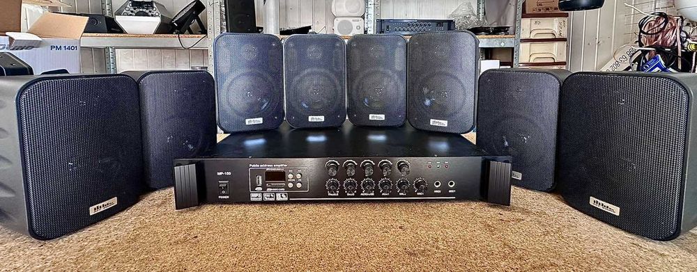 Комплект акустики L-Frank Audio HYB150 підсилювач та 8 колонок ( 5зон)