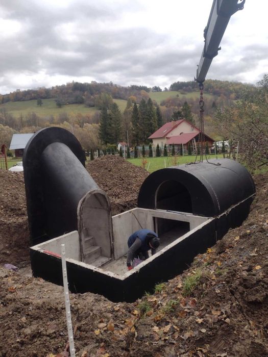 Piwnica betonowa ziemianka 2x350cm B30W8 solidna konstrukcja schody