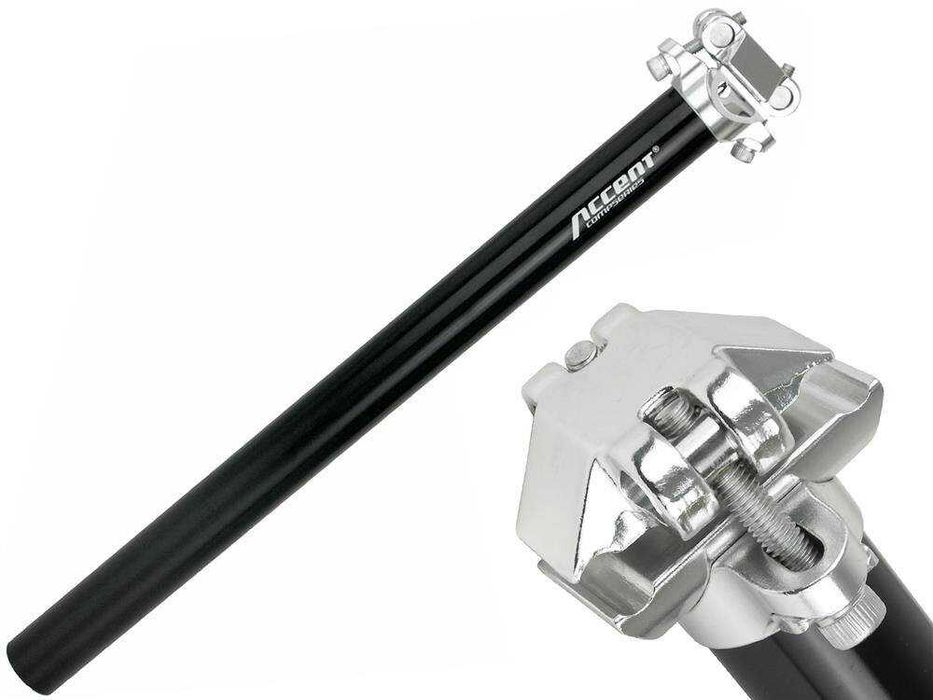 Accent Wspornik siodła SP-408 27,0/400mm czarny CNC (151537)
