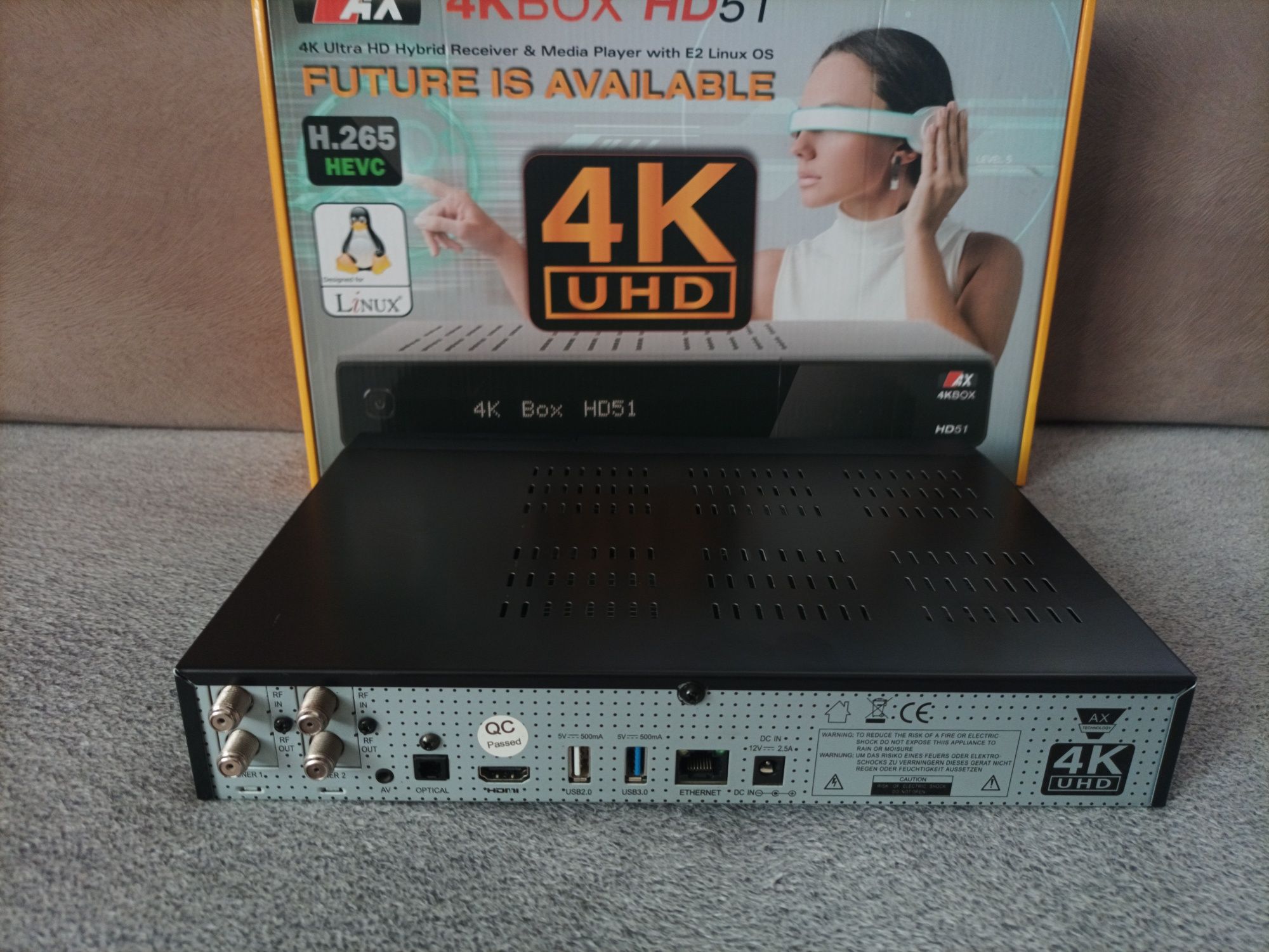 Ax 4k box hd51 hdd 500gb Enigma2