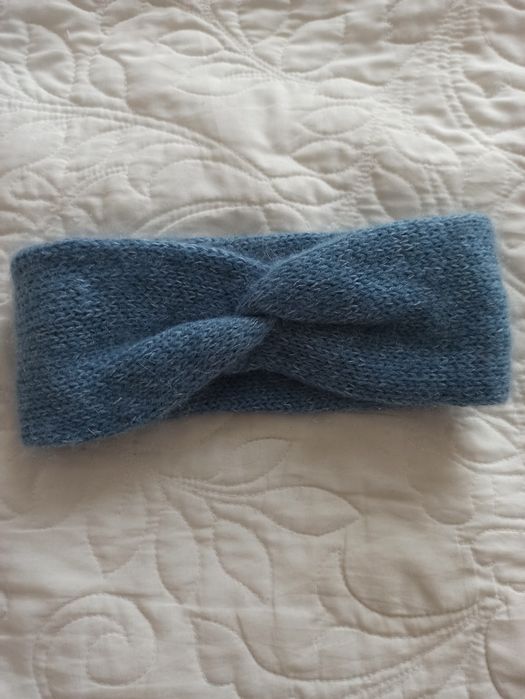 Opaska z węzłem wełna i jedwab handmade